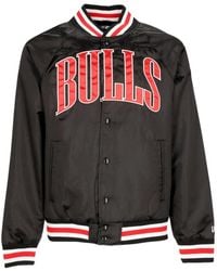 KTZ - Chaqueta Bomber Para Hombre Nba Apliques Saten Bomber Chibul Negro/Puerta Delantera Roja - Lyst
