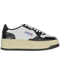Autry - Schicke Weiße Blaue Plateau-Sneakers - Lyst