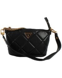Guess - Schwarze handtasche aus kunstleder mit reißverschluss - Lyst