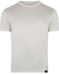 Low Brand - T-shirt grigia con etichetta logo - Lyst