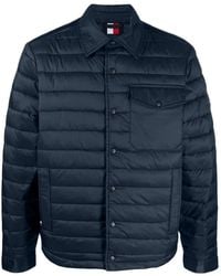 Tommy Hilfiger - Logo-Patch Padded Shirt Jacket - Lyst