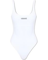Versace - Badmode ,Wit ,Polyester Badpak Uit Één Stuk - Lyst