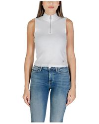 Calvin Klein - Sleeveless Tops - Lyst