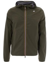 K-Way - Hoodies & Sweatvesten ,Groen ,Katoen Zip-Through Jacket - Lyst
