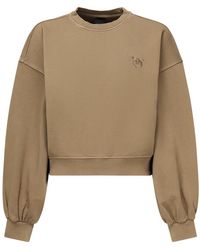 Pinko - Haselnuss Baumwollpullover, Lässige Passform, Lange Ärmel - Lyst