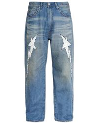 A Bathing Ape - Jeans Met Glinsterende Applicaties - Lyst