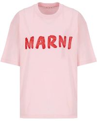 Marni - Camisetas y polos rosa de algodón para mujer - Lyst