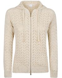 Eleventy - Truien & Vesten ,Katoen Hoodie Met Volledige Ritssluiting - Lyst