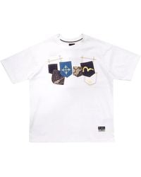 Evisu - Multi-Pocket Bianca T-Shirt Mit Brocade Patch - Lyst