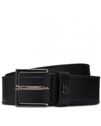 HUGO - Accessoires ,Zwart ,Leer Giove Belt - Lyst