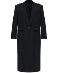 Balmain - Lange Jas Van Grain De Poudre Wol - Lyst