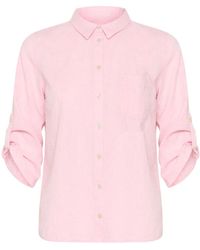 Part Two - Overhemden ,Roze ,Roze Nectar Chambrey Overhemdblouse - Lyst