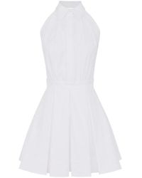 Elisabetta Franchi - Weiße Halterneck-Kleid Mit Reißverschluss - Lyst