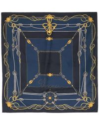 Versace - Foulard in twill di seta con stampa barocca - Lyst