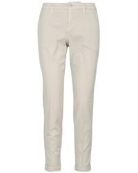 Fay - Pantalones grises de algodón corte regular bolsillos - Lyst