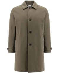 Aspesi - Jassen ,Groen ,Polyester Buttoned Coat - Lyst