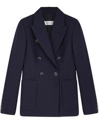 Max Mara - Jassen ,Blauw ,Wol Double-Breasted Blazer - Lyst