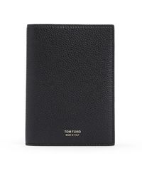 Tom Ford - Accessoires ,Zwart ,Leer Zwarte Leren Paspoorthouder Koppeling - Lyst