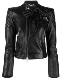 DSquared² Bow biker jacket - Negro