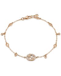 Gucci - Accessoires ,Geel ,18 Kt Geelgouden En Diamanten Armband - Lyst
