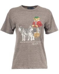 Polo Ralph Lauren - Camiseta de mujer con estampado de oso polo - Lyst