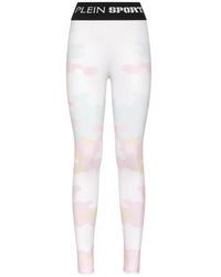 Philipp Plein - Fitness ,Wit ,Polyester Seamless Sport Leggings Camouflage - Lyst