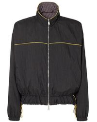 Fendi - Jassen ,Zwart ,Polyester Reversible Windbreaker - Lyst