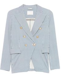 Circolo 1901 - Gestreepte Double-Breasted Jas - Lyst