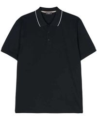 Peserico - Polo shirt in cotone blu notte - Lyst