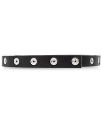 The Attico - Accessoires ,Zwart ,Leer Riem Met Drukknoopsluiting - Lyst