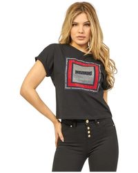 GAUDI - Camiseta de algodón negro con estampado de logo - Lyst