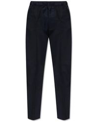 Lanvin - Broeken ,Blauw ,Katoen Broek Met Stiksels Op De Pijpen - Lyst