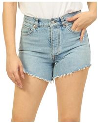 BOSS - Shorts de mezclilla azul de moda con dobladillos deshilachados - Lyst