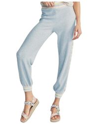 LoveShackFancy - Broeken ,Blauw ,Katoen Blauwe Joggers Met Pastel Strepen - Lyst