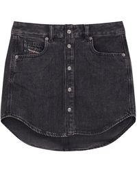 DIESEL - Rokken ,Zwart ,Denim De-Ard Denim Miniskirt - Lyst