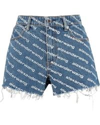 Alexander Wang - Shorts Denim With Print - Lyst