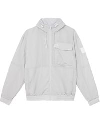 Calvin Klein - Jassen ,Grijs ,Polyester Ripstop Windbreaker - Lyst