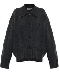 The Attico - Truien & Vesten ,Grijs ,Wol Cardigan Met Kraag - Lyst