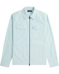 Fred Perry - Jassen ,Blauw ,Polyester Lichtgewicht Overshirt - Lyst