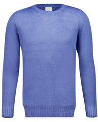 120% Lino - Langarm Leinenstrickpullover - Lyst