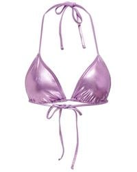 ONLY - Glänzendes dreieck bikini top - Lyst