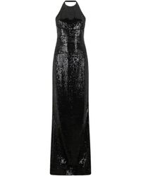 Roberto Cavalli - Kleedjes ,Zwart ,Pailletten Lange Pailletten Jurk - Lyst