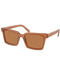 Miu Miu - Braunes gestell braune gläser sonnenbrille - Lyst