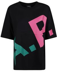 A.P.C. - Logo-print cotton t-shirt. - Lyst