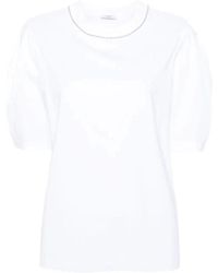 Peserico - Camiseta con detalles de cuentas - Lyst