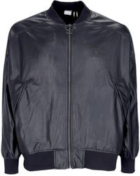 PUMA - Jassen ,Zwart ,Leer Oversized Glazen Bomberjack - Lyst