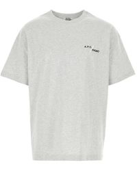 A.P.C. - Tops ,Grijs ,Katoen Cotton T-Shirt - Lyst