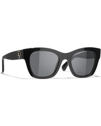 Chanel - Ikonoische sonnenbrille mit grauen gläsern - Lyst