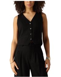Notre-v - Jassen ,Zwart ,Elegante Zwarte Gilet - Lyst