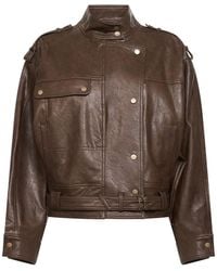 Urbancode - Jassen ,Bruin ,Katoen Faux Leather Biker - Lyst